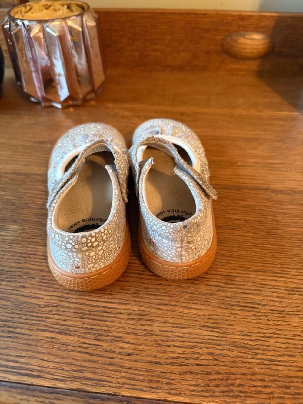 Livie & Luca Cream Sparkle Mary Jane Girls' Dress Shoes - Picture 3 of 4